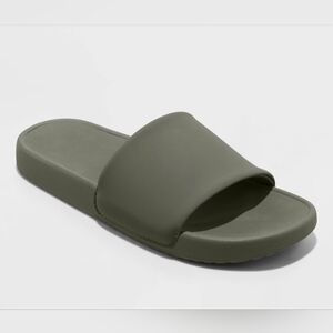 Sleek Olive Slide Sandals (Unisex)